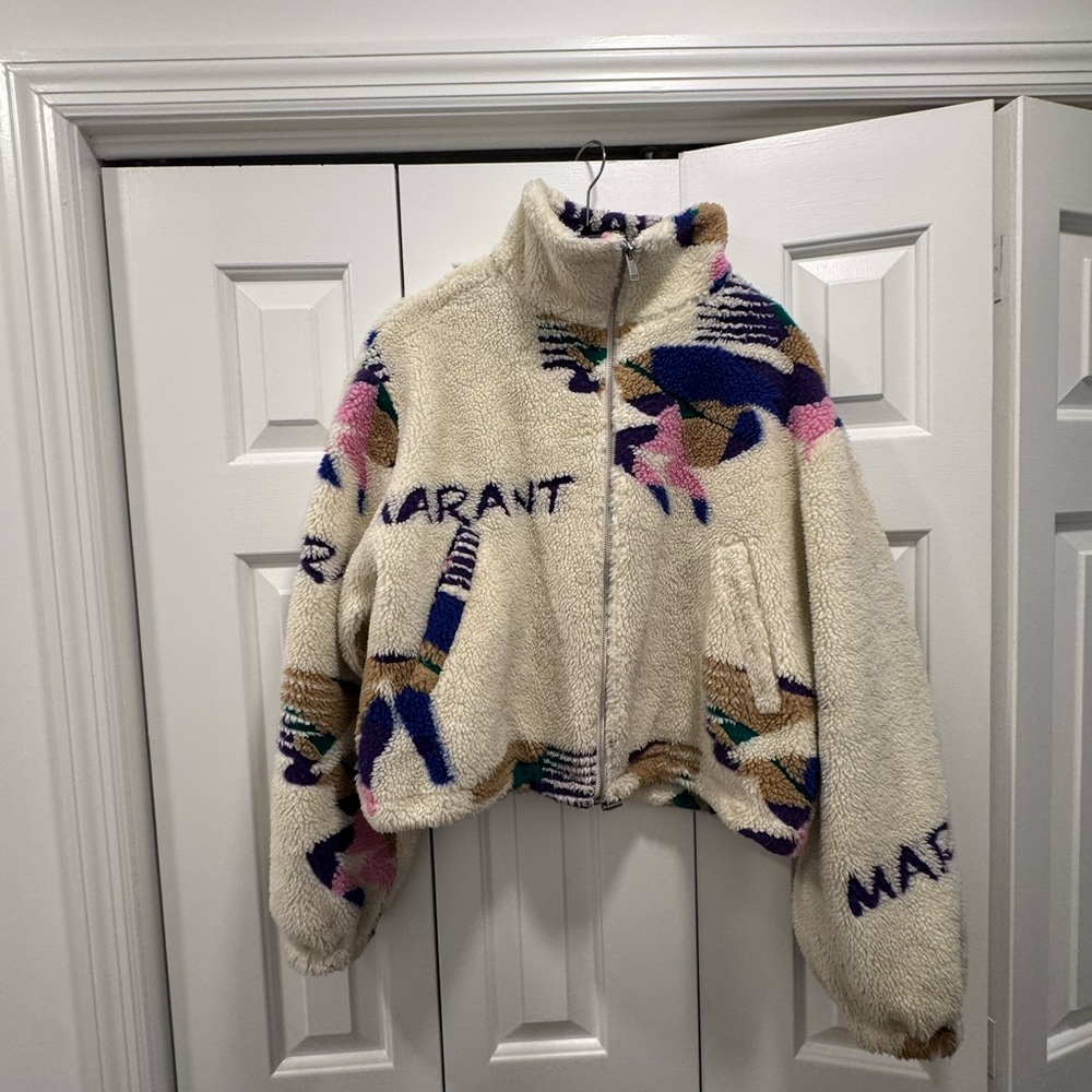 Stylish Cream Patterned Teddy Jacket - image 4